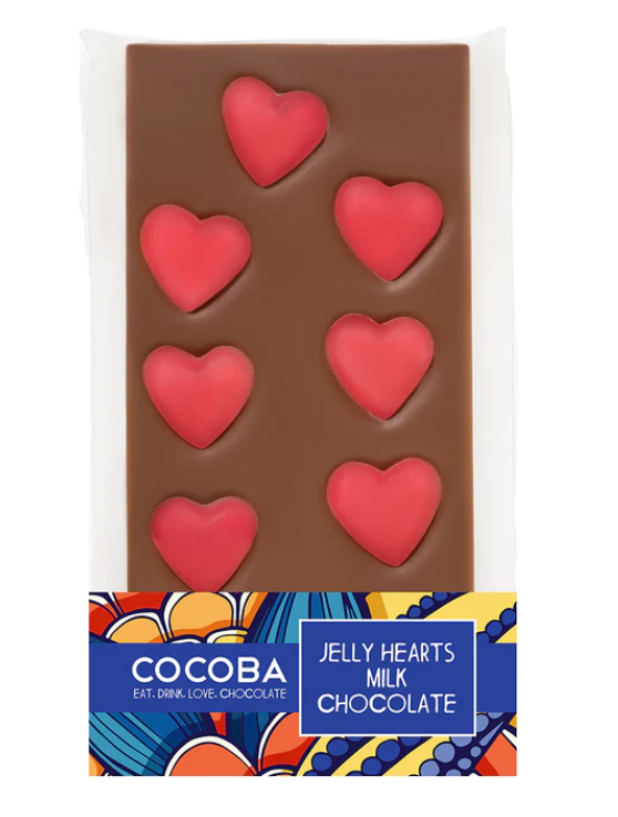 COCOBA- Jelly Hearts Milk Chocolate Bar